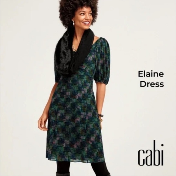 CAbi Dresses & Skirts - Cabi Elaine Dress - Black and Green